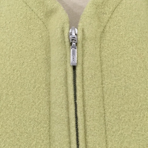 VINTAGE Chadwick’s Wool Mix Zip Blazer Size 4 Chartreuse Yellow Green - Picture 5 of 9